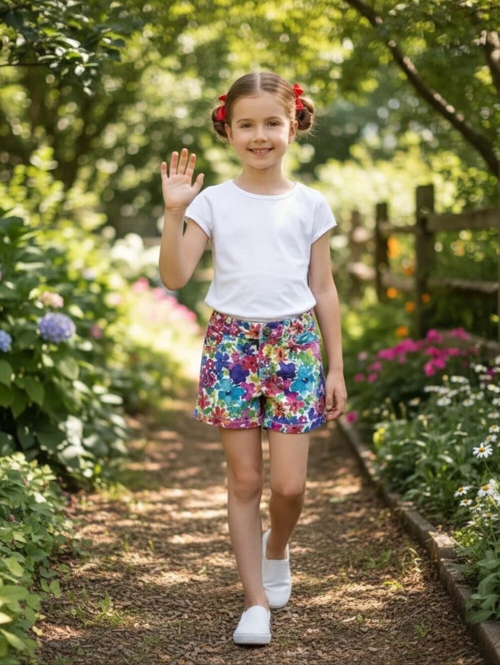 Children’s Place Flower Pattern Jean Shorts